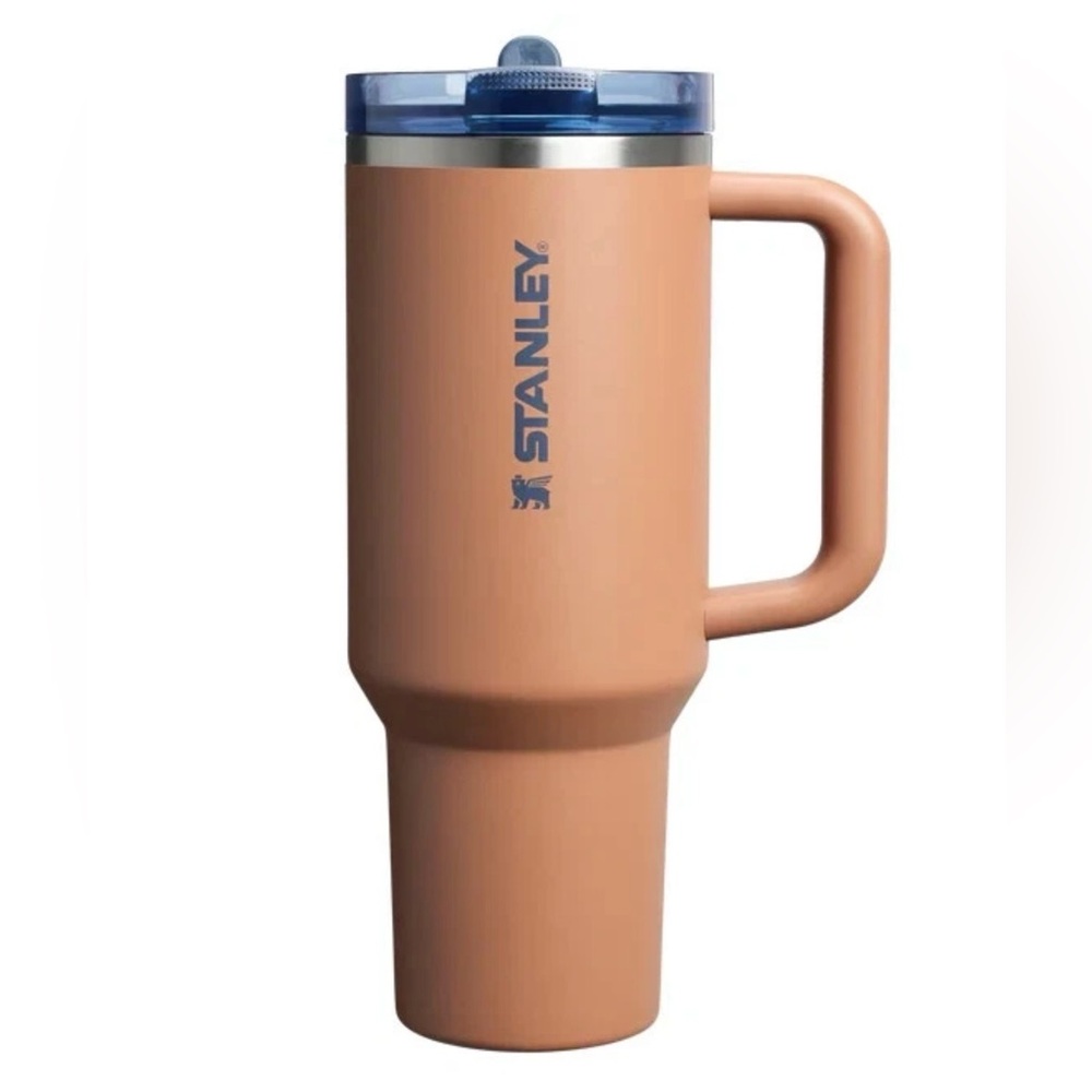 Stanley Matte Terracotta Travel Mug with Handle and Clear Lid